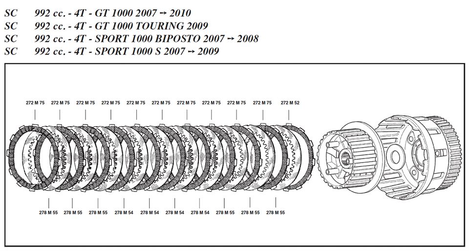 Clutch Plate Kit - Ducati 1000 GT/Sport Multi 1100
